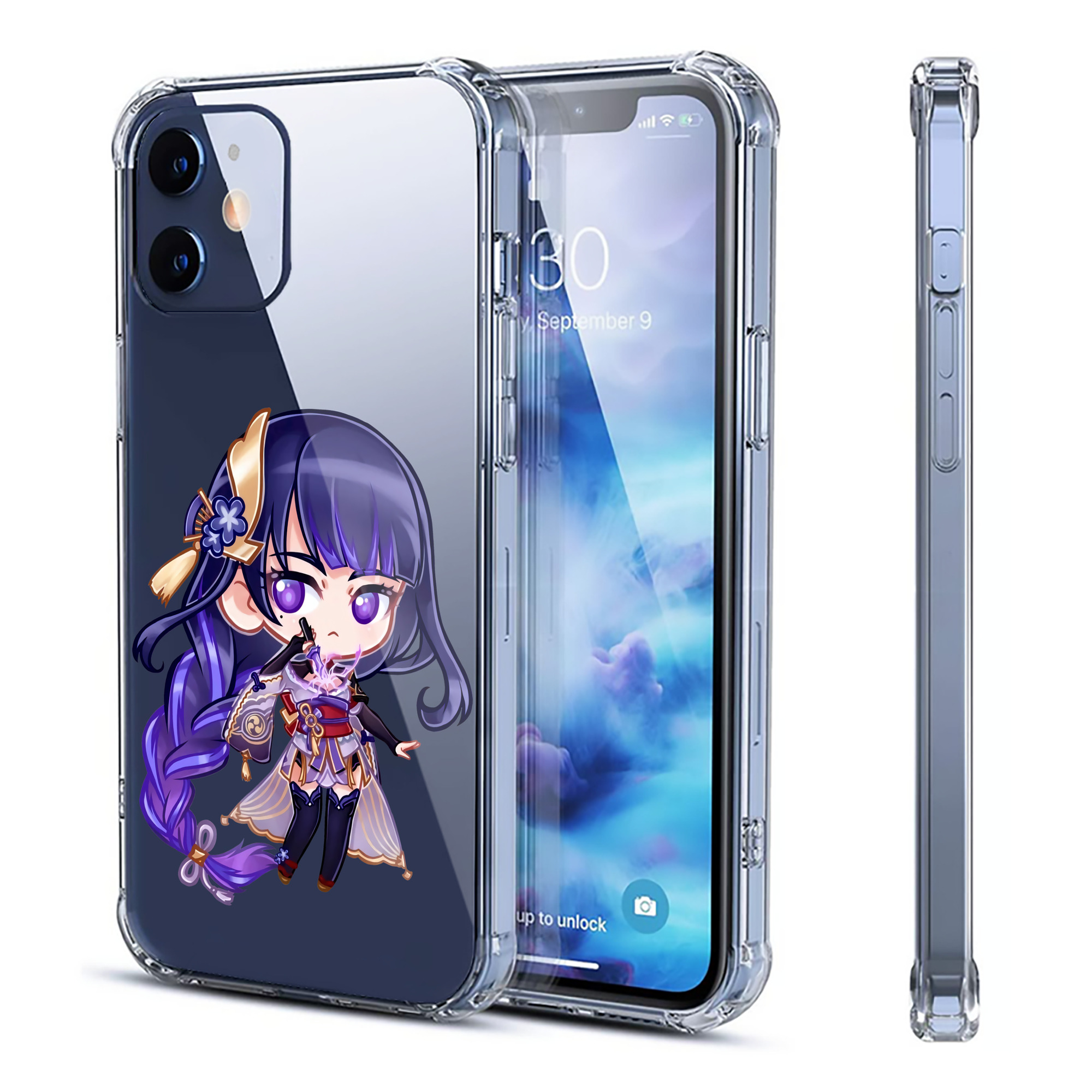げんし神 雷電将軍 らいでんしょうぐん genshin Raiden Shogun 【iPhone 12シリーズ対応】透明スマホケース（クリアソフトケース）